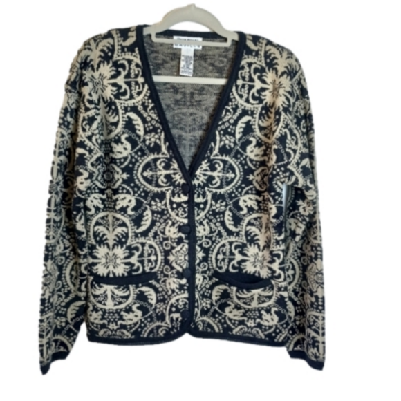 Rena Rowan Lambswool Cardigan Sweater - Picture 1 of 7